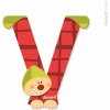 Drevené písmenko V Janod lepiace 9 cm červené Drevené písmenko V Janod lepiace 9 cm červené