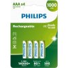 Philips dobíjacia batéria AAA 1000mAh, NiMH - 4ks Philips dobíjacia batéria AAA 1000mAh, NiMH - 4ks