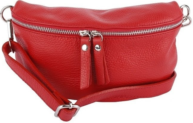 Bedrová belt bag stredná kabelka Talianska Tinka červená