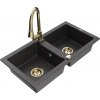 MEXEN/S MEXEN/S - Mario granitový drez 2-bowl vrátane batérie Elia, čierna kropenatá 6504-76-670101-50 MEXEN/S MEXEN/S - Mario granitový drez 2-bowl vrátane batérie Elia, čierna kropenatá 6504-76-670101-50