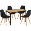 Dobse Jedálenská zostava: TESSA 120x60 artisan dub/čierne nohy + 4 ks KITO stoličky biele/prírodné nohy Dobse Jedálenská zostava: TESSA 120x60 artisan dub/čierne nohy + 4 ks KITO stoličky biele/prírodné nohy