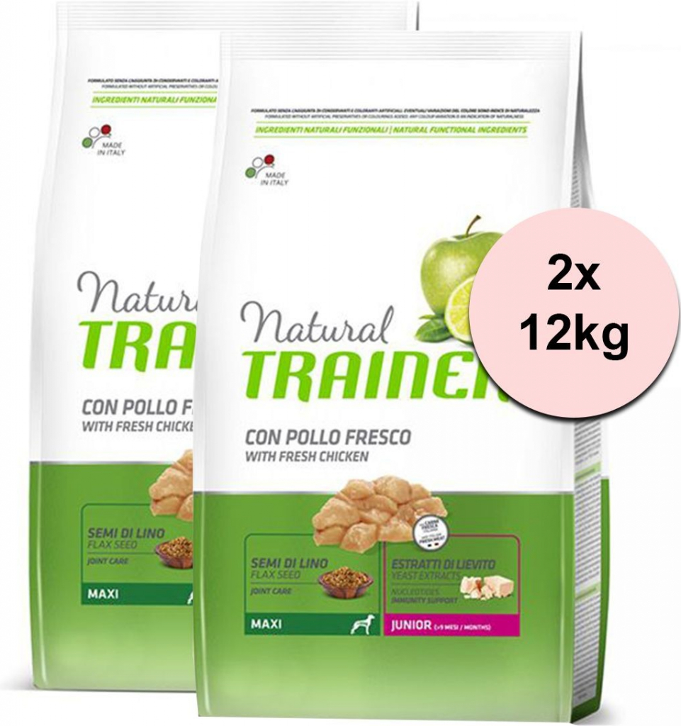 Nova Foods Trainer Natural Junior Maxi, kura 2 x 12 kg