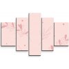 Sablio Obraz - 5-dílný Ružové lístky - 125x90 cm Sablio Obraz - 5-dílný Ružové lístky - 125x90 cm