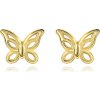 Šperky eshop - Zlaté náušnice 9K motýľ s jemne tvarovanými krídlami S2GG49.25 Šperky eshop - Zlaté náušnice 9K motýľ s jemne tvarovanými krídlami S2GG49.25