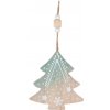 Závěs dřevo 105x115mm stromeček, přírodní, modrá Závěs dřevo 105x115mm stromeček, přírodní, modrá
