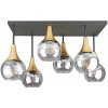 Keter Lighting | Prisadený luster SOMA 6xE27/60W/230V čierna/zlatá/číra | KE0121 Keter Lighting | Prisadený luster SOMA 6xE27/60W/230V čierna/zlatá/číra | KE0121