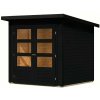 KARIBU STOCKACH 2 drevený domček (10252) 186 x 186 cm, čierny LG4442 KARIBU STOCKACH 2 drevený domček (10252) 186 x 186 cm, čierny LG4442