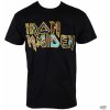 Tričko metal ROCK OFF Iron Maiden Eddie Logo Čierna Tričko metal ROCK OFF Iron Maiden Eddie Logo Čierna