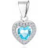 Olivie Strieborný prívesok Srdiečko Aqua 4223