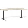 Ergonomický výškovo nastaviteľný stôl, 180x120 cm, 2 motory, L/P, čierna podnož, breza Ergonomický výškovo nastaviteľný stôl, 180x120 cm, 2 motory, L/P, čierna podnož, breza