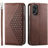 Peňaženkové kožené puzdro Cubic Grid Calf na Oppo A38 - Hnedá Peňaženkové kožené puzdro Cubic Grid Calf na Oppo A38 - Hnedá