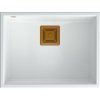 Quadron David 50 Graniteq Snow White Sink/Copper Elements Quadron David 50 Graniteq Snow White Sink/Copper Elements