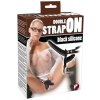 Dvojitý strap-on čierny silikón Dvojitý strap-on čierny silikón