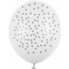Balóny biele so zlatými bodkami, latexové, 30 cm, 50 ks Balóny biele so zlatými bodkami, latexové, 30 cm, 50 ks