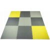 Ikido Puzzle Pena EVA 180x180 x1 cm, 9 dielov + okraje Žltá Sivá Čierna, Ikido Puzzle Pena EVA 180x180 x1 cm, 9 dielov + okraje Žltá Sivá Čierna,