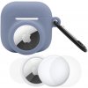 AppleKing 3v1 súprava silikónového obalu a ochrannej fólie na prednú a zadnú stranu pre AirPods 4 / AirTag 1 / 2 - modrosivá - možnosť vrátiť tovar ZADARMO do 30tich dní AppleKing 3v1 súprava silikónového obalu a ochrannej fólie na prednú a zadnú stranu pre AirPods 4 / AirTag 1 / 2 - modrosivá - možnosť vrátiť tovar ZADARMO do 30tich dní