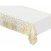 GODAN Obrus fóliový zlaté bodky – biely 137 × 183 cm GODAN Obrus fóliový zlaté bodky – biely 137 × 183 cm