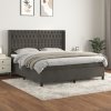 Box spring postel s matrací tmavě šedá 180x200 cm samet Šedá 3132874 Box spring postel s matrací tmavě šedá 180x200 cm samet Šedá 3132874