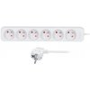 Solight prodlužovací přívod, 6 zásuvek, bílý, 3m PP62 Solight prodlužovací přívod, 6 zásuvek, bílý, 3m PP62