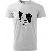 Border kólia obrys hlavy - Klasické pánske tričko vyššej gramáže - 4XL ( Svetlosivý melír ) Border kólia obrys hlavy - Klasické pánske tričko vyššej gramáže - 4XL ( Svetlosivý melír )