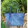 Kabelka modrá džínsová riflová strieborné trblietky Kabelka modrá džínsová riflová strieborné trblietky
