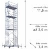 SCAFOM-RUX Pojazdné lešenie RUX MOBILO 1400 - pracovná výška 11,6 m Dĺžka: 260 cm