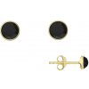 jantario Pozlátené náušnice s čiernym spinelom Gombíček 102412 jantario Pozlátené náušnice s čiernym spinelom Gombíček 102412