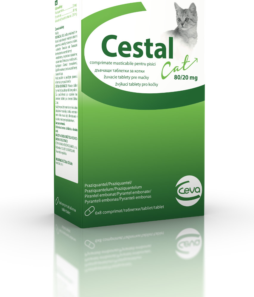 Cestal žuvacie tablety pre mačky 80 mg / 20 mg 48 tbl