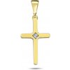 Lillian Vassago Zlatý prívesok so zirkónom, krížik LLV98 GP081Y