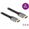 Delock Ultra vysokorýchlostný HDMI kábel, 48 Gbps, 8K 60 Hz, šedá 0,5 m certifikovaný Delock Ultra vysokorýchlostný HDMI kábel, 48 Gbps, 8K 60 Hz, šedá 0,5 m certifikovaný