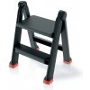 Prosperplast Jednostranné schodíky UNIX LADDERO 47x43,5x60 cm čierne/červené Prosperplast Jednostranné schodíky UNIX LADDERO 47x43,5x60 cm čierne/červené