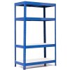 Policový regál Trestles RH 1500x1000x500, nosnosť 1400 kg, 4 police Farba: modrá, Typ police: biela HDF 5 mm Policový regál Trestles RH 1500x1000x500, nosnosť 1400 kg, 4 police Farba: modrá, Typ police: biela HDF 5 mm