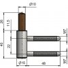 TKZ dverový záves 80/10 SD 22/M7 PH Lak antika RAL 09/90200