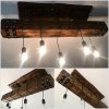 RETRO Drevený luster hranol Rustikálny, retro závesné drevené svietidlo (Masívny Retro Luster)