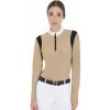 Equestro dámske súťažné tričko Beige Slim Fit