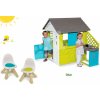 Smoby set detský domček Pretty Blue s letnou kuchynkou a stolička KidChair zelená a modrá 810703-36