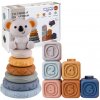WOOPIE Senzorická skladacia pyramída a kocky + hryzátko Koala WOOPIE Senzorická skladacia pyramída a kocky + hryzátko Koala