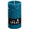Textilomanie Stĺpová sviečka SPAAS RUSTIK 13 cm modrá Textilomanie Stĺpová sviečka SPAAS RUSTIK 13 cm modrá