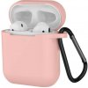 Silikónové púzdro pre Airpods 1 a 2 s karabínou - Ružová Silikónové púzdro pre Airpods 1 a 2 s karabínou - Ružová