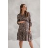 Tehotenské šaty na dojčenie dl.rukáv Lovely Dress Black with Flowers