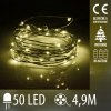 Vianočná led svetelná mikro reťaz vnútorná na batérie - 50led - 4,90m teplá biela Vianočná led svetelná mikro reťaz vnútorná na batérie - 50led - 4,90m teplá biela