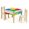 ECOTOYS Drevený nábytok pre deti set stôl + 2 stoličky ECOTOYS Drevený nábytok pre deti set stôl + 2 stoličky
