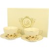 Duo Porcelánová šálka na nohe s podšálkou Ecru Butterflies 2 x 125 ml