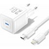 Vention 1-Port USB-C GaN Charger (20 W) with USB-C to Lightning Cable (1M) EU-Plug White TZ-FEPW0-EU-02 Vention 1-Port USB-C GaN Charger (20 W) with USB-C to Lightning Cable (1M) EU-Plug White TZ-FEPW0-EU-02
