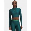 Under Armour Dámske tréningové tričko s dlhým rukávom HeatGear Crop Mock LS Zelené