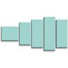 Sablio Obraz - 5-dílný Biele čiarky na tyrkysovej - 100x60 cm Sablio Obraz - 5-dílný Biele čiarky na tyrkysovej - 100x60 cm
