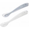 Beaba Prvé lyžičky silikónové 2 ks s puzdrom Pebble / Cloud Blue Beaba Prvé lyžičky silikónové 2 ks s puzdrom Pebble / Cloud Blue