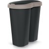 Prosperplast Odpadkový kôš COMPACTA R DUO 40l - farba: čierna so svetlohnedým vekom Prosperplast Odpadkový kôš COMPACTA R DUO 40l - farba: čierna so svetlohnedým vekom