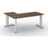 Rohový kancelársky písací stôl PRIMO FLEXIBLE, 180x140 cm, orech Rohový kancelársky písací stôl PRIMO FLEXIBLE, 180x140 cm, orech