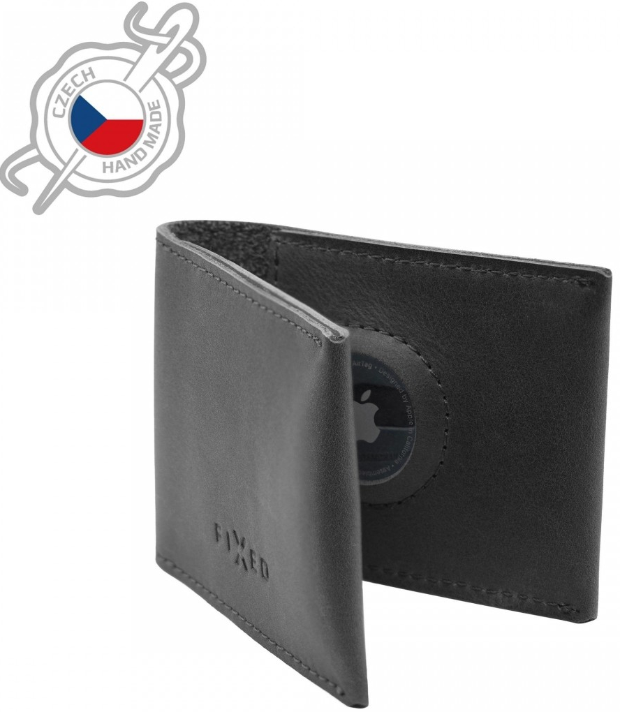 Fixed peňaženka pre AirTag z pravej hovädzej kože FIXWAT SMMW2 BK čierna